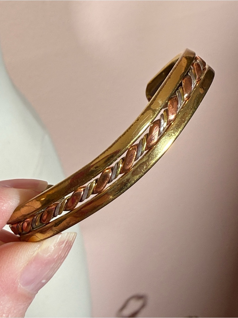 Southwestern Mixed Metal Cuff Bracelet Small Sausalito craftwork Brass Copper